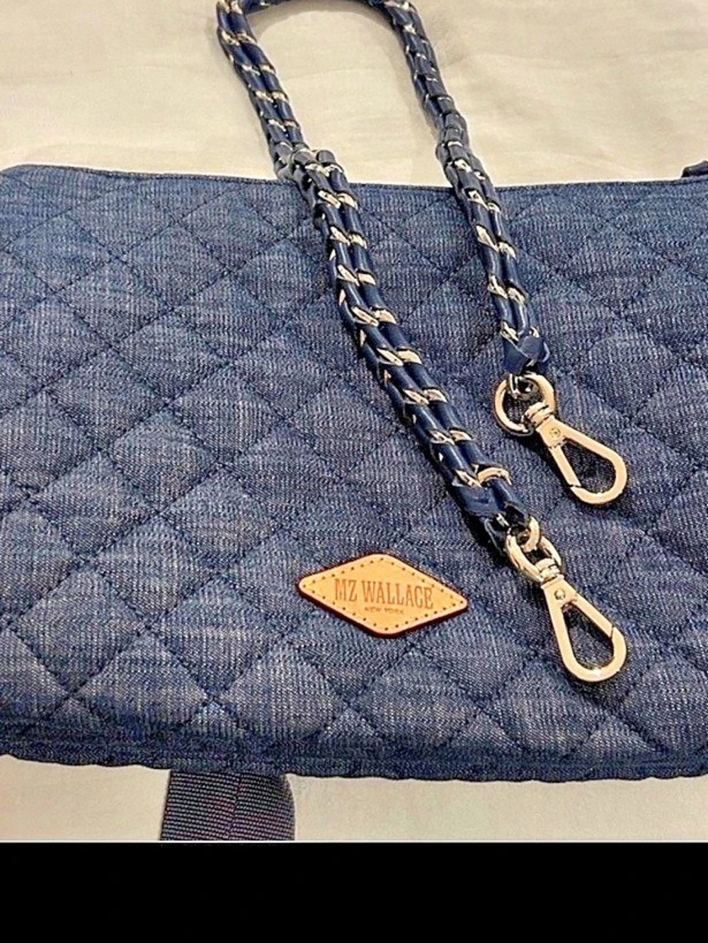 MZ Wallace denim Crosby Crossbody Bag in Blue